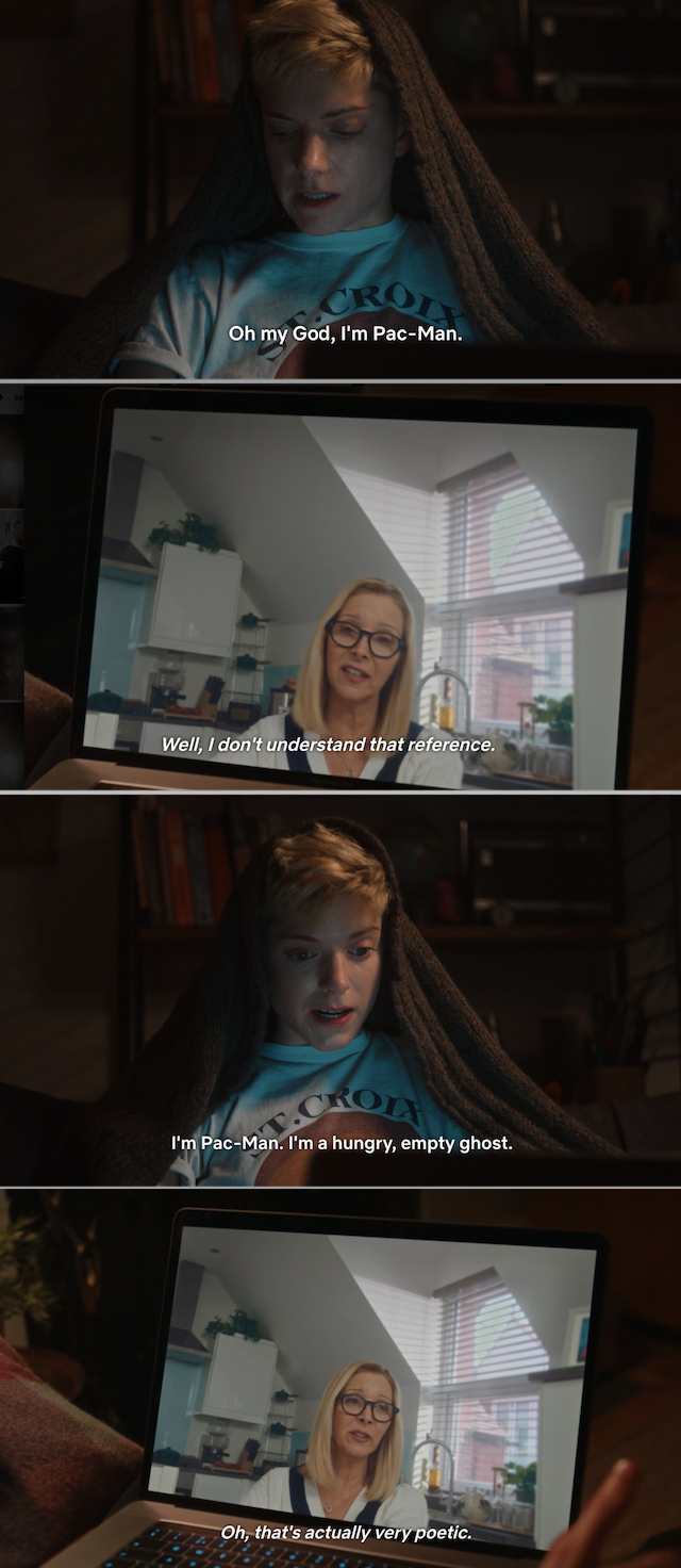 Mae video-chatting with her mom in &quot;Feel Good&quot;