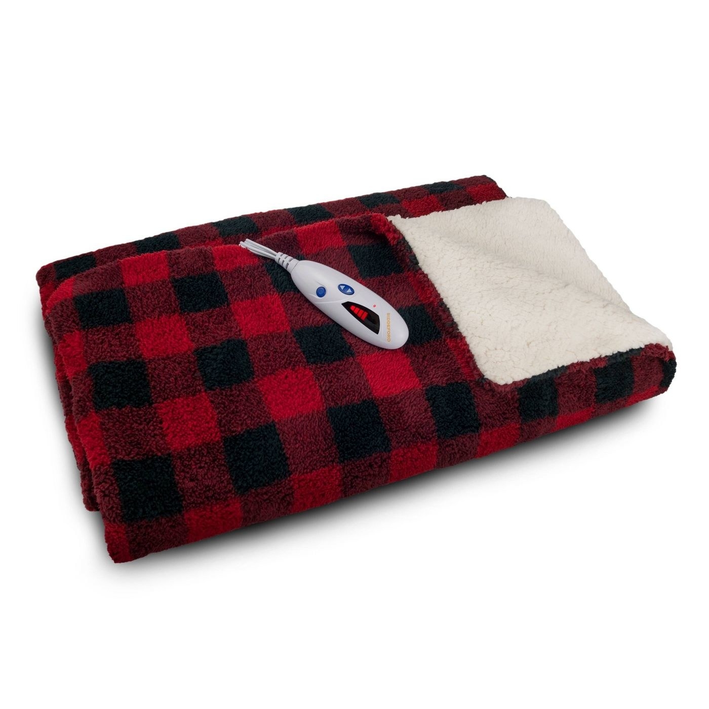 A red plaid electric blanket