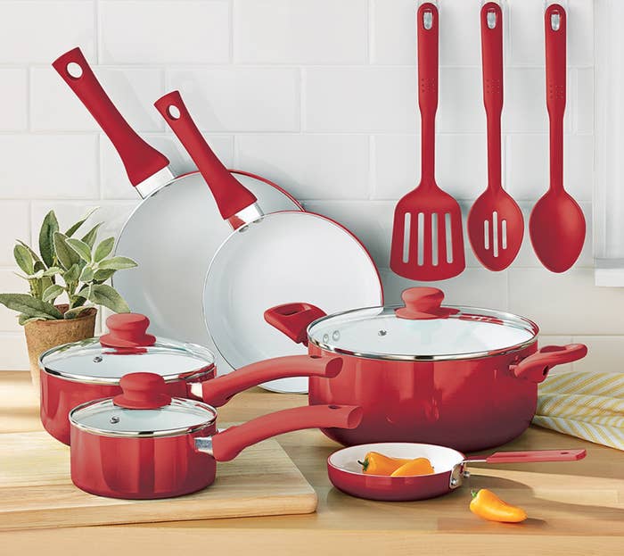The set in red ombre