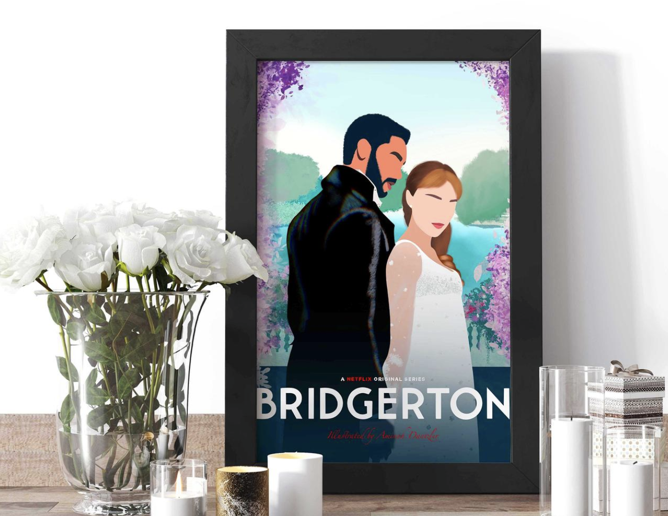 Bridgerton Art print framed