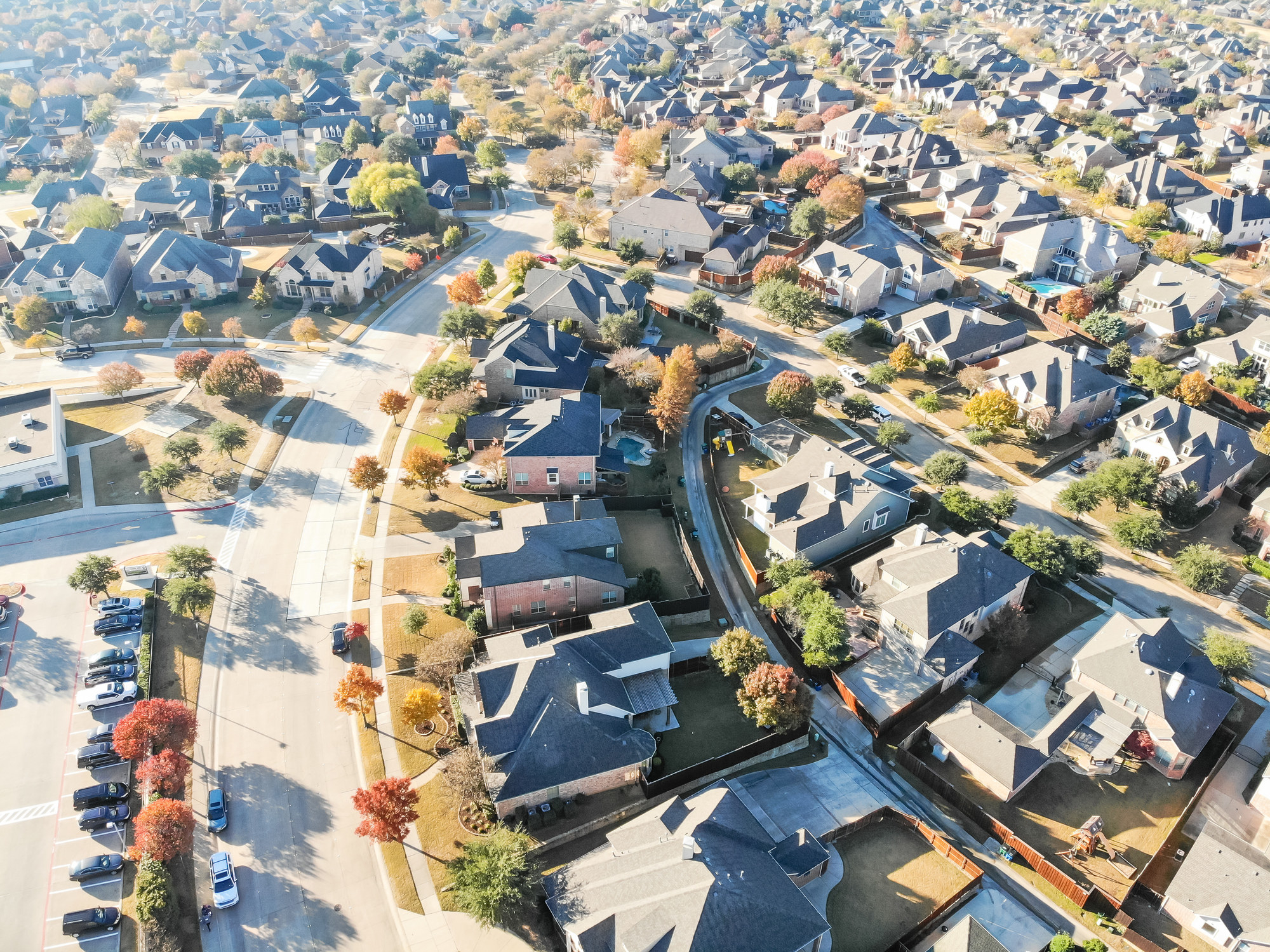 Aerial view of single-family detached homes in Cedar Hill