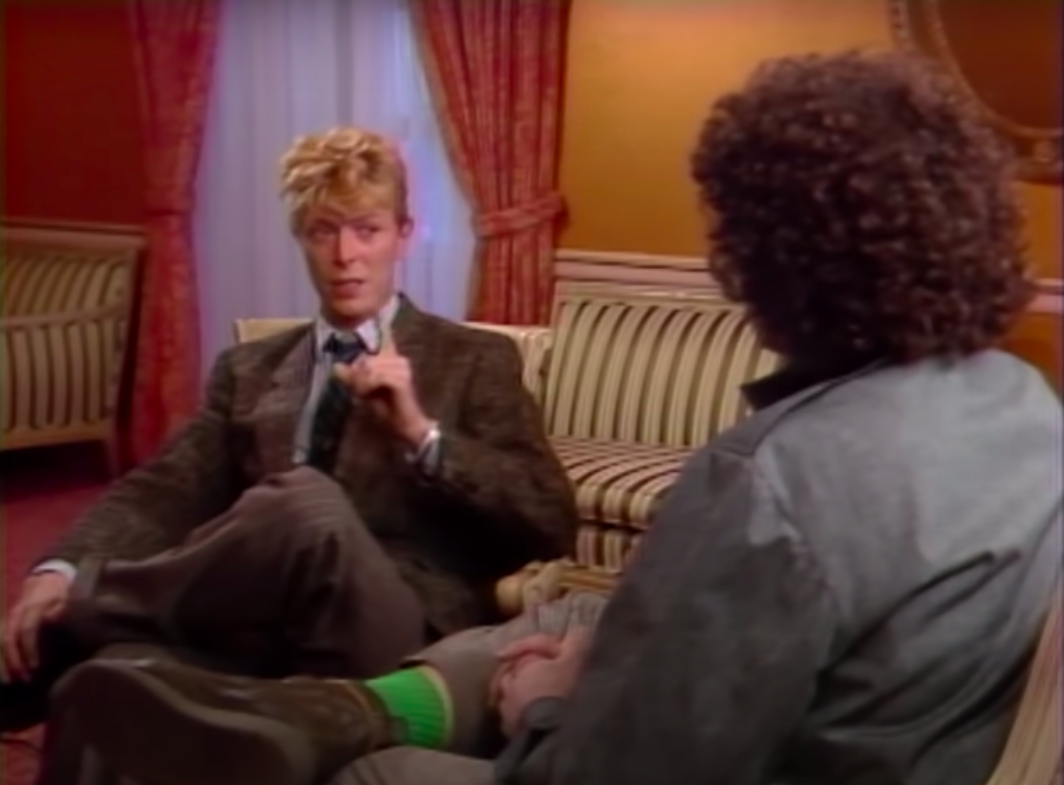 David Bowie during an MTV interview