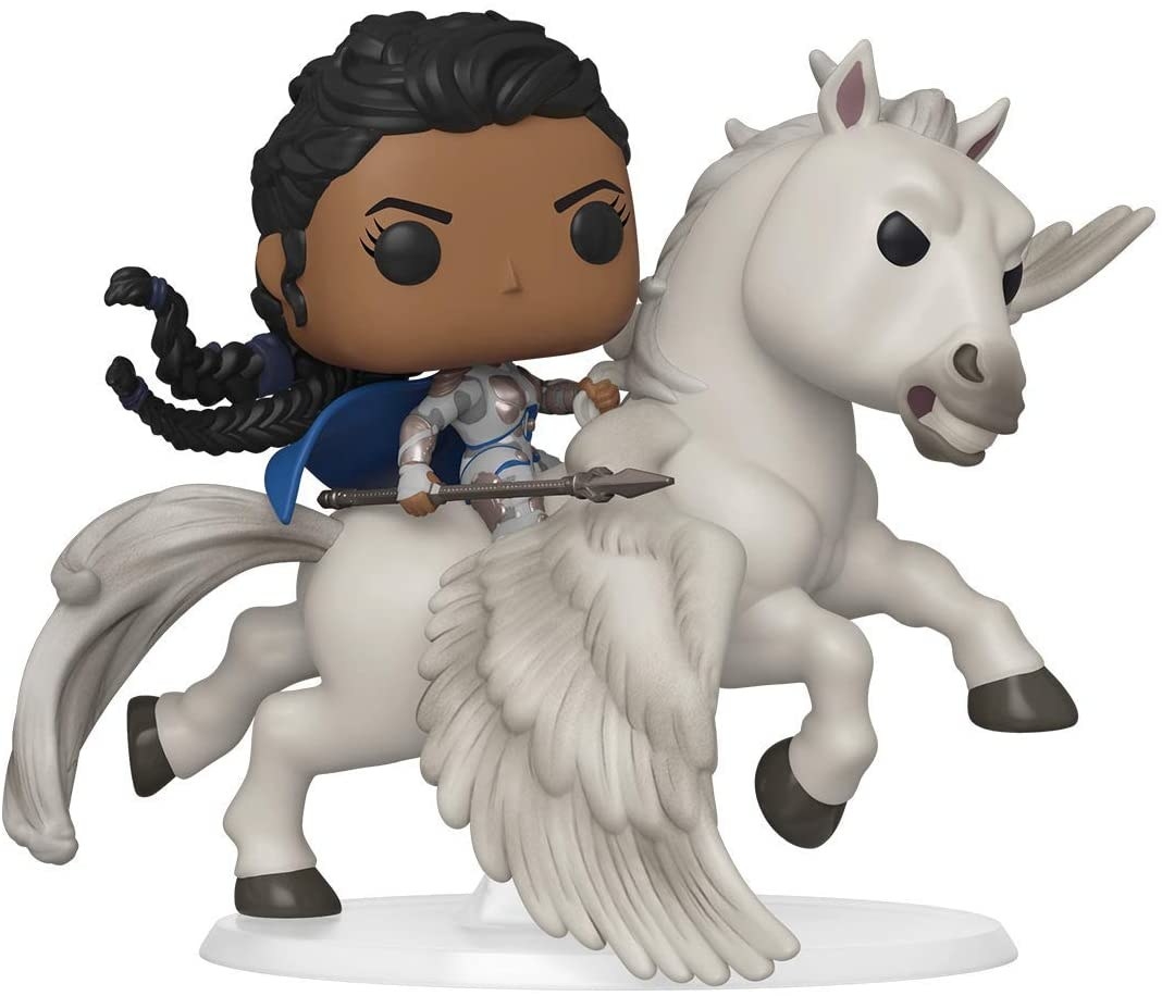 Valkyrie on a horse holding her spear