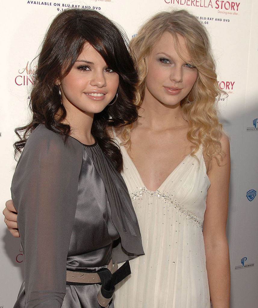 Selena Gomez and singer Taylor Swift arrive to the premiere of &quot;Another Cinderella Story&quot; 