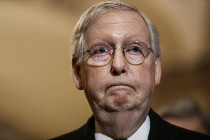 Mitch McConnell frowns