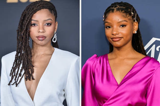 Chloe is on the left wearing a blazer and a lip ring with Halle on the right