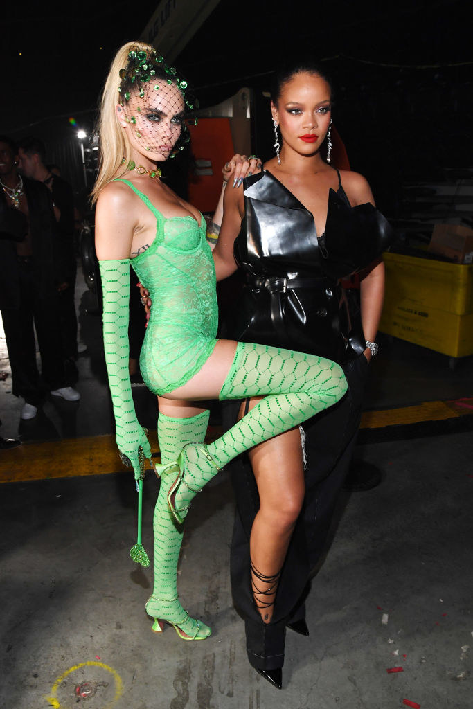 Cara Delevingne and Rihanna dressed up at the Savage x Fenty show in 2019