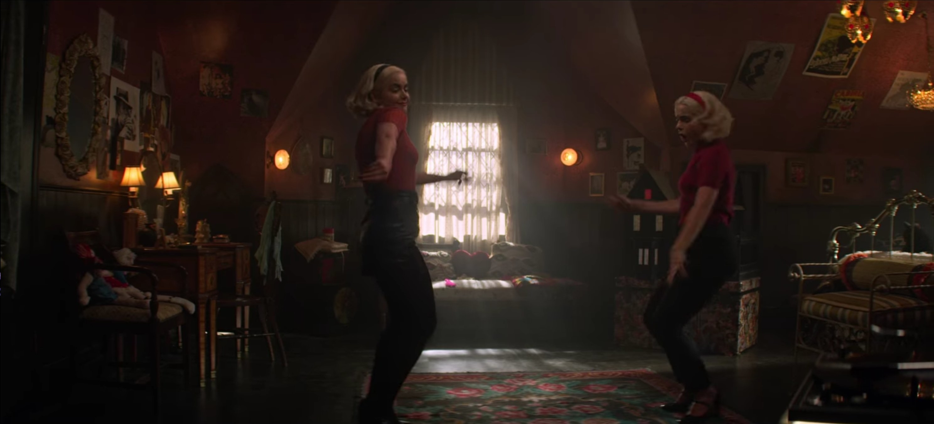 The two Sabrinas having a dance party