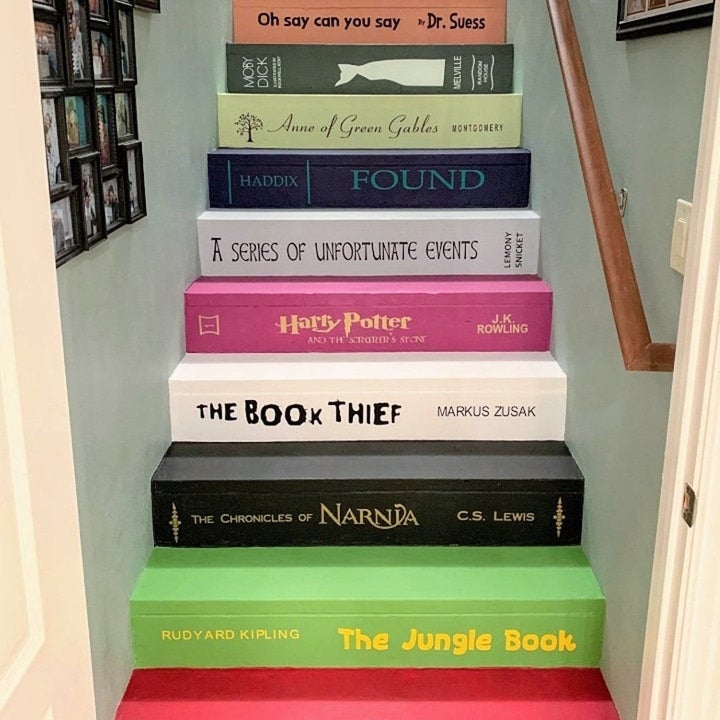 stairs that look like book spines