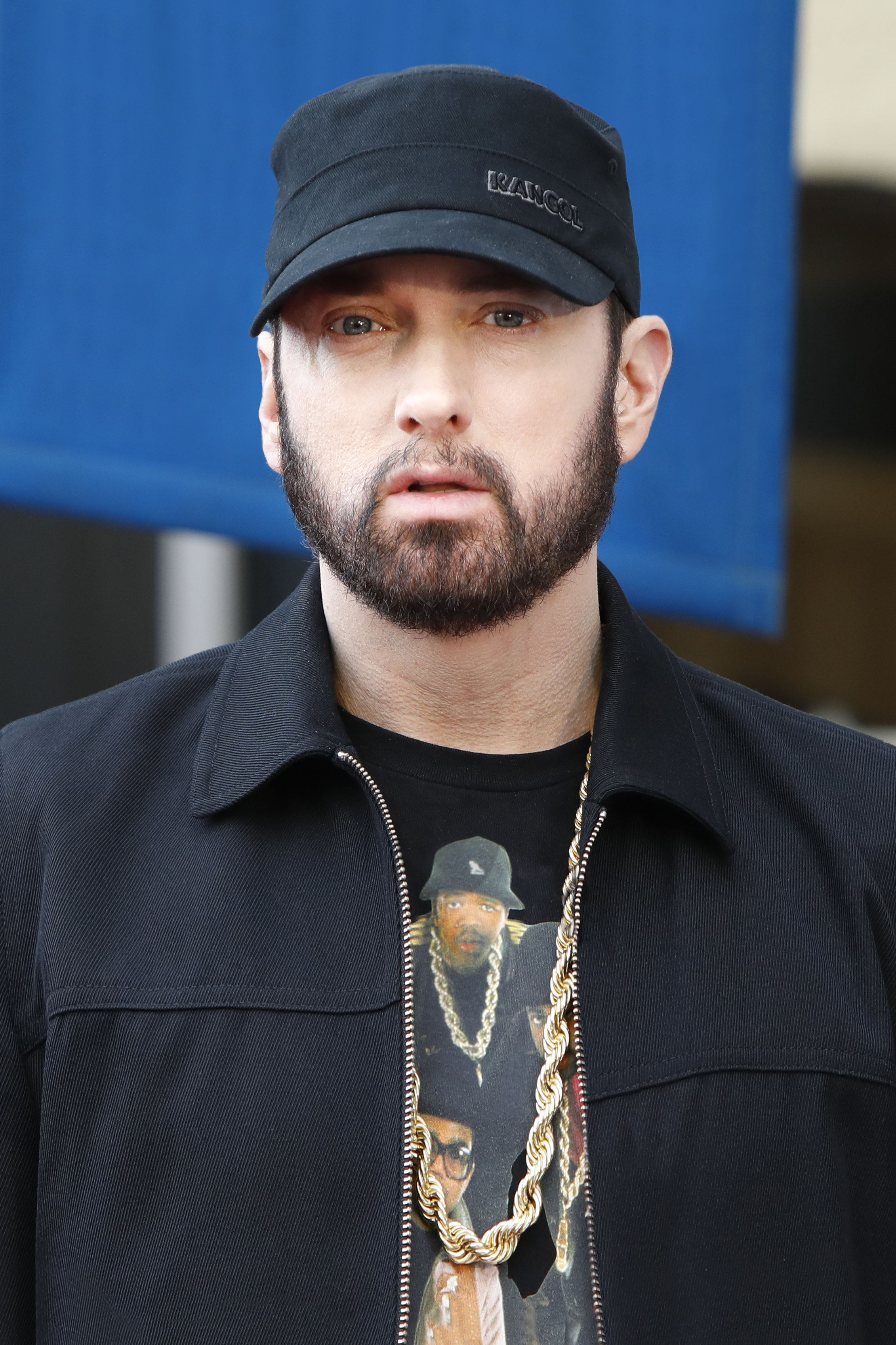 Eminem a.k.a. Marshall Bruce Mathers III attends a ceremony honoring Curtis "50 Cent" Jackson with a star on the Hollywood Walk of Fame on January 30, 2020 in Hollywood, California