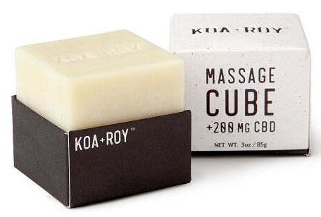 Cube of lotion inside box