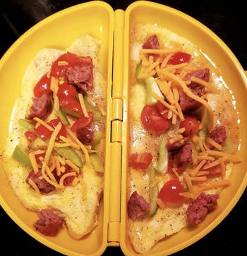 reviewer photo of an omelette being made 