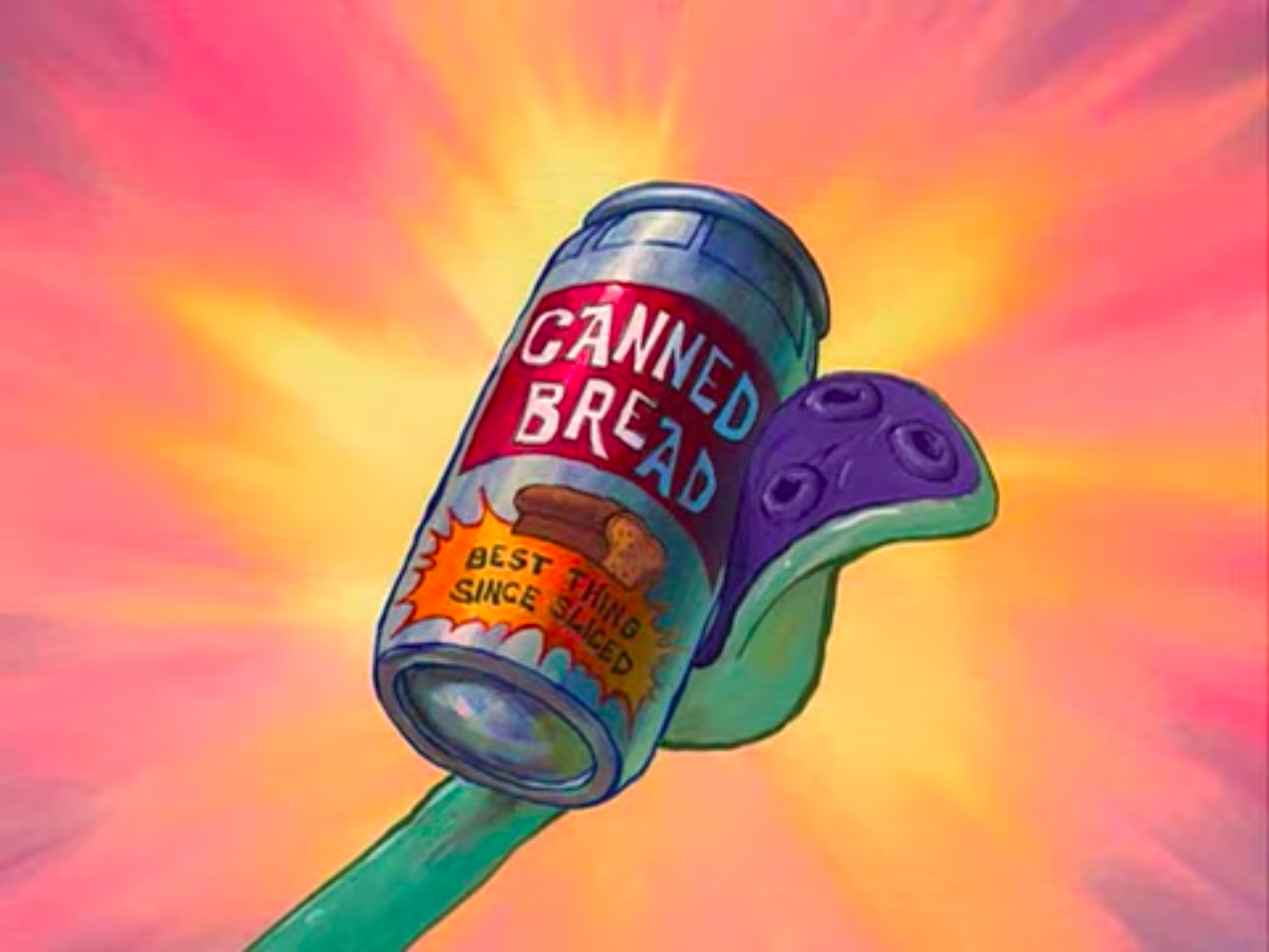 A screenshot from SpongeBob of canned bread
