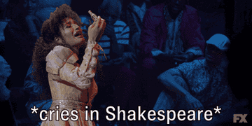 Woman crying with the caption &quot;Cries in Shakespeare&quot;