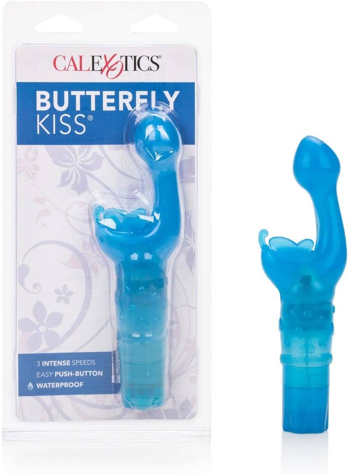the blue CalExotics Original Butterfly Kiss Vibrator