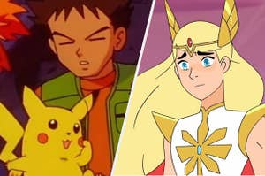 brock, pikachu, and she-ra