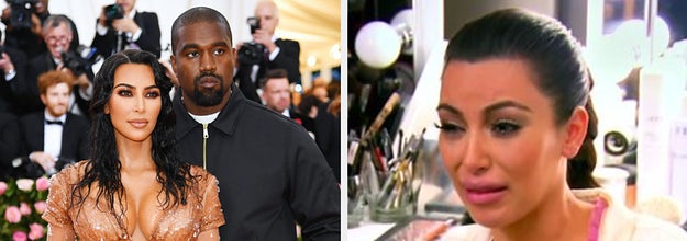 Kim and Kanye at the Met Gala; Kim crying in her dressing room