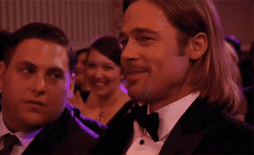 Brad Pitt blowing a kiss at the Oscar&#x27;s