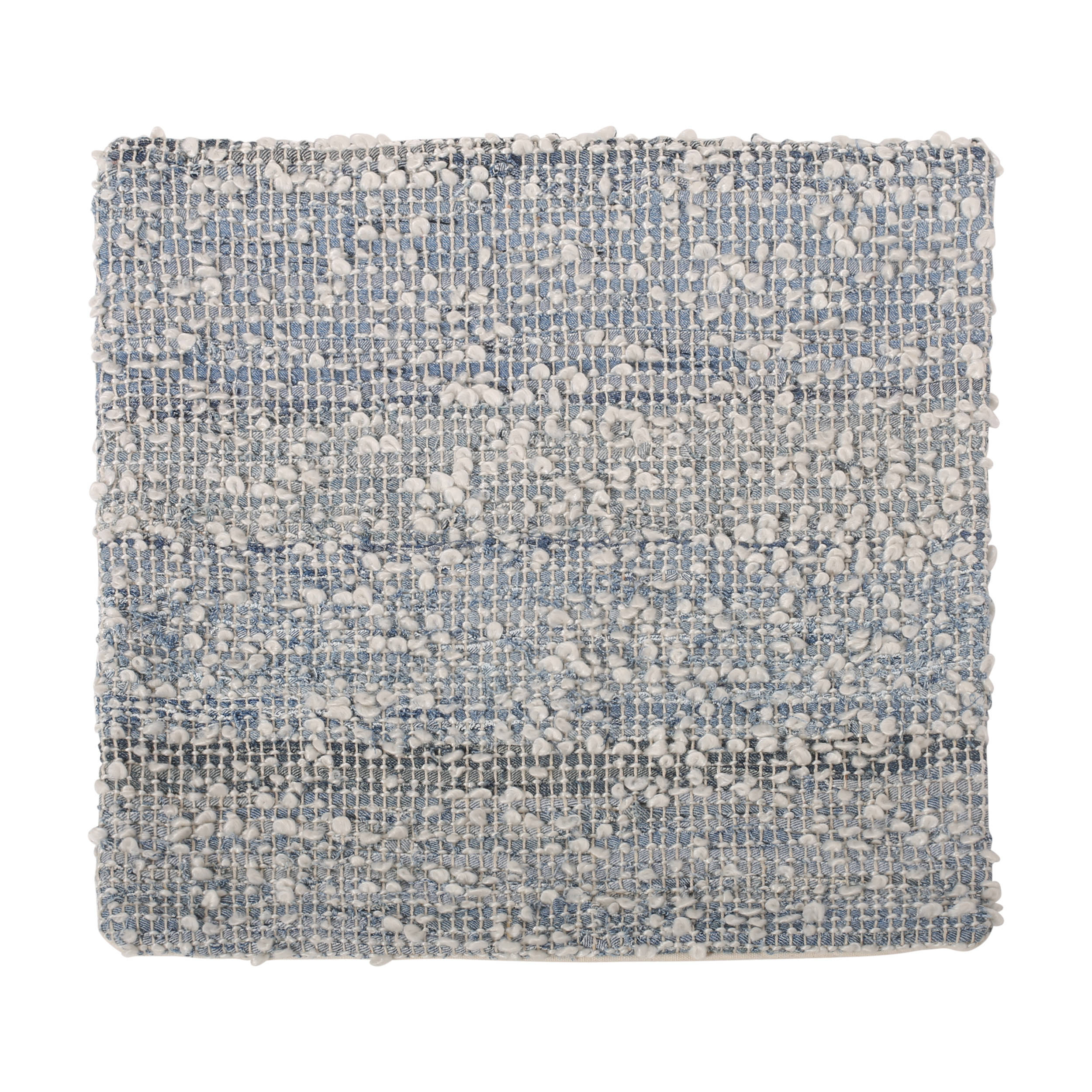 The pillow cover that covers 18-inch square pillows with a textured mix of denim, polyester, and cotton