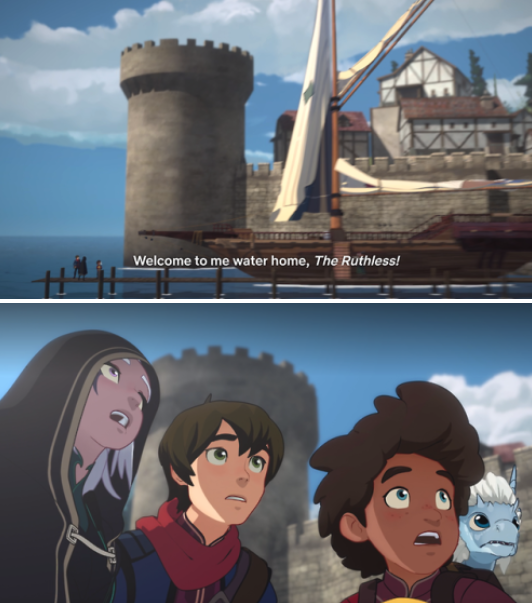 Everyone arriving to a new boat in &quot;The Dragon Prince&quot;