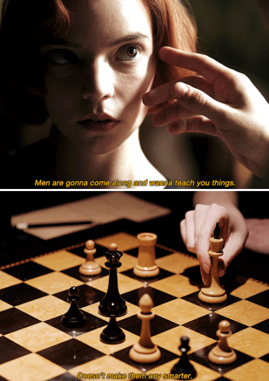 Beth playing chess