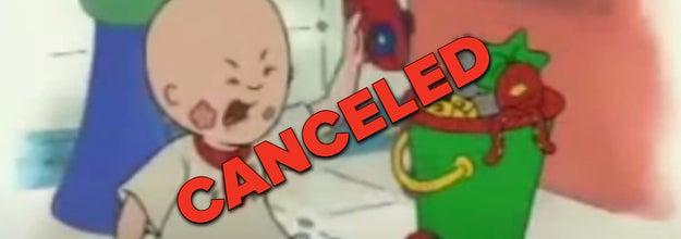 Caillou throwing a tantrum with the word