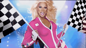 GIF of the RuPaul Drag Race logo from the intro