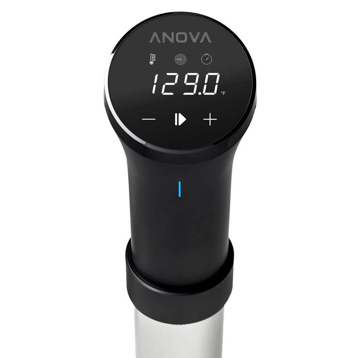 the face of an anova sous vide cooker with temperature displayed