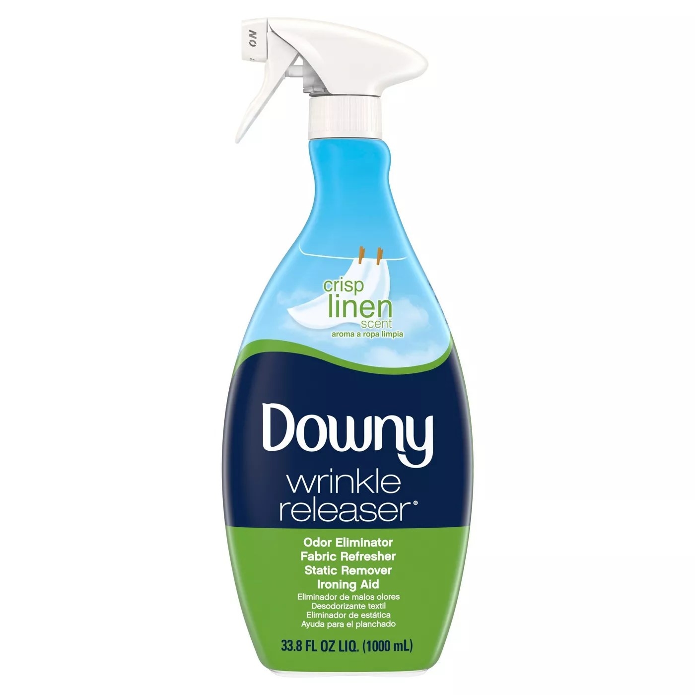 A close-up of the Downy bottle