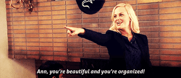 A GIF of someone pointing and saying you&#x27;re beautiful and you&#x27;re organized