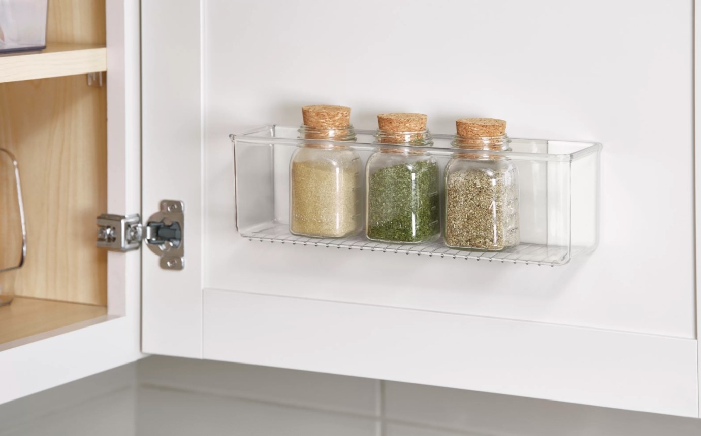 The two-piece drawer organizer set in clear plastic