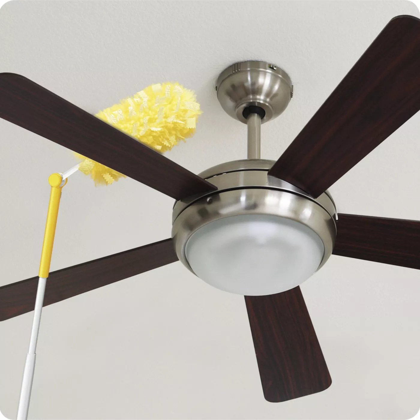 The Swiffer dusting a ceiling fan