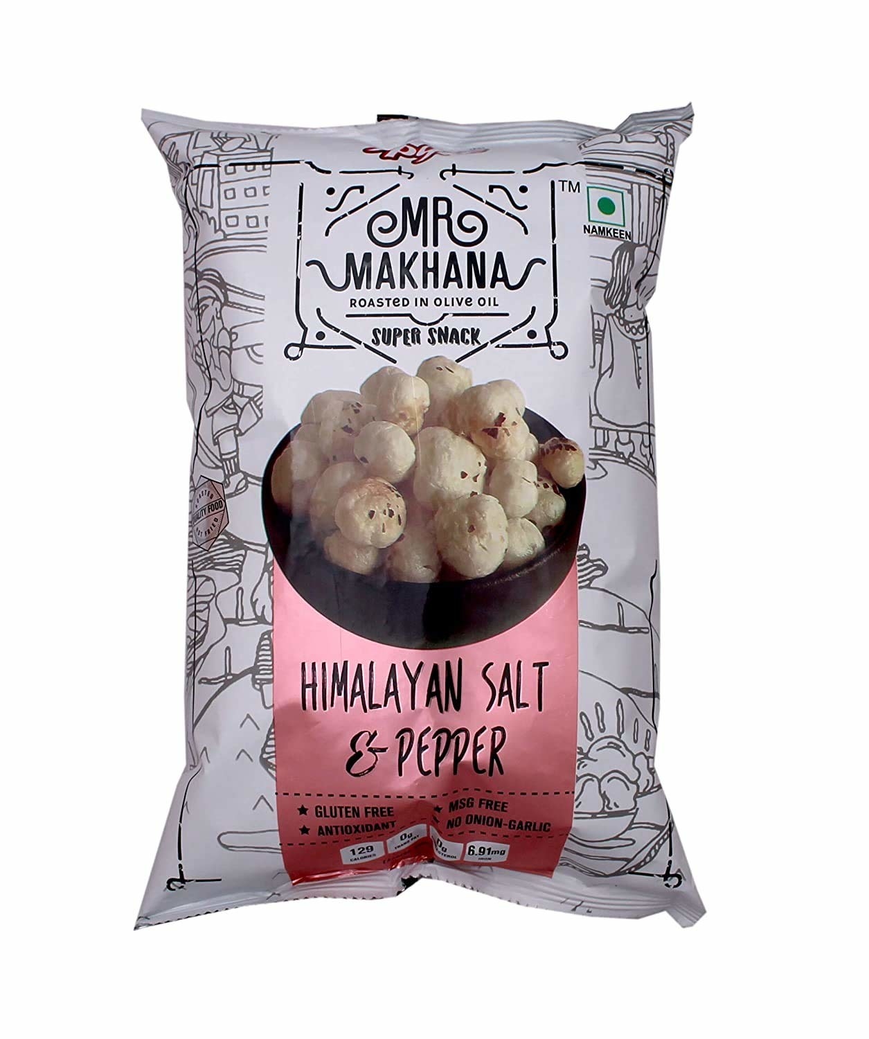 Packaging of the salt and pepper makhanas