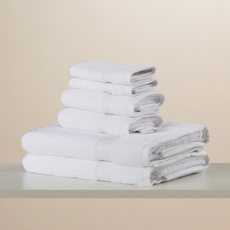 White bath towels.