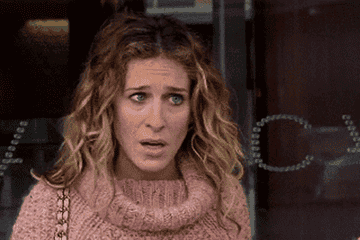 Sarah Jessica Parker making a confused face.