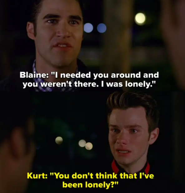 Blaine tells Kurt he cheated because he was lonely without him