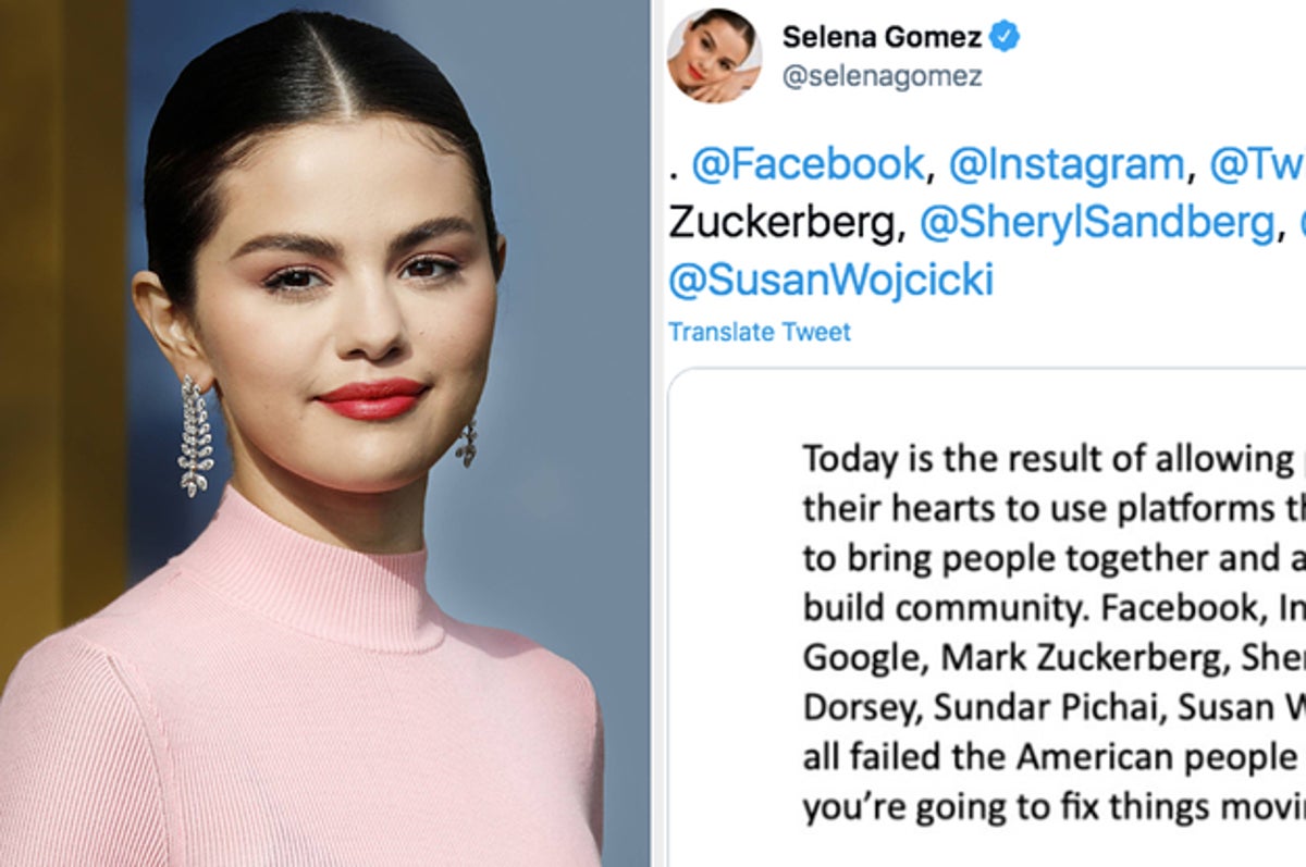 1200px x 797px - US Captiol Riots: Selena Gomez Calls Out Social Media CEOs For \