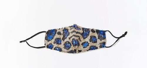 sequin leopard face mask