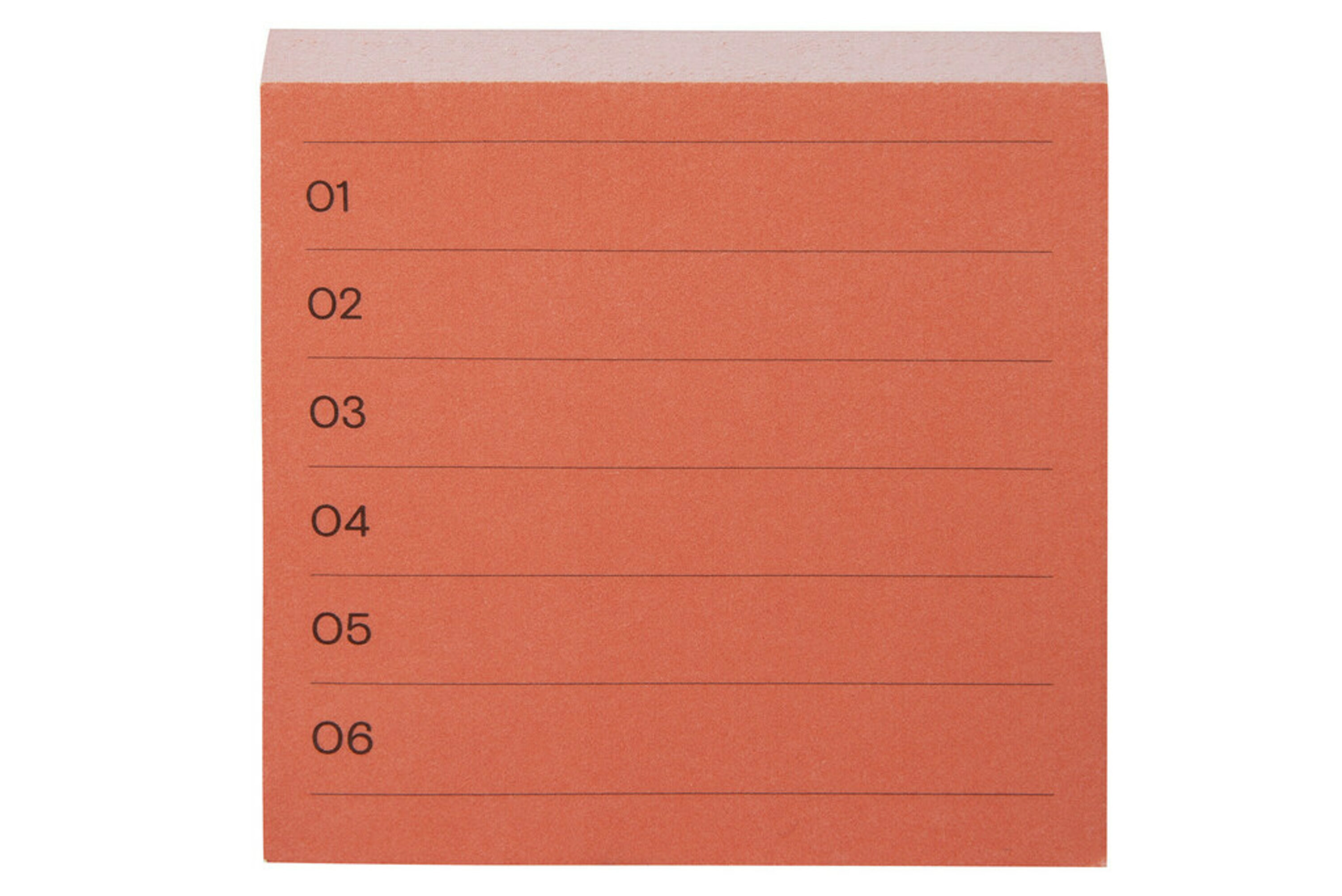 An orange folder with a lined numbered list