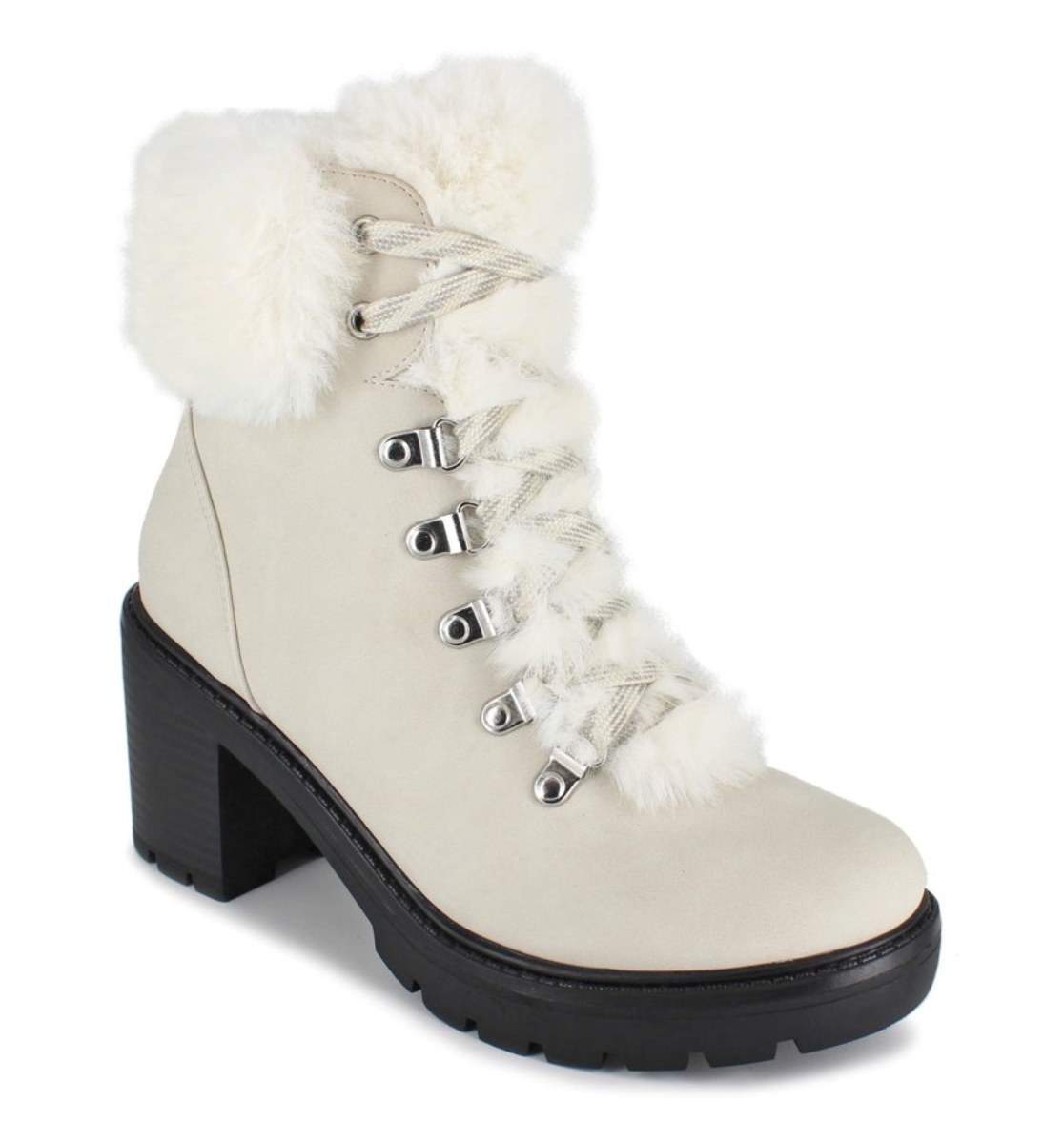 The white, fur-lined boots