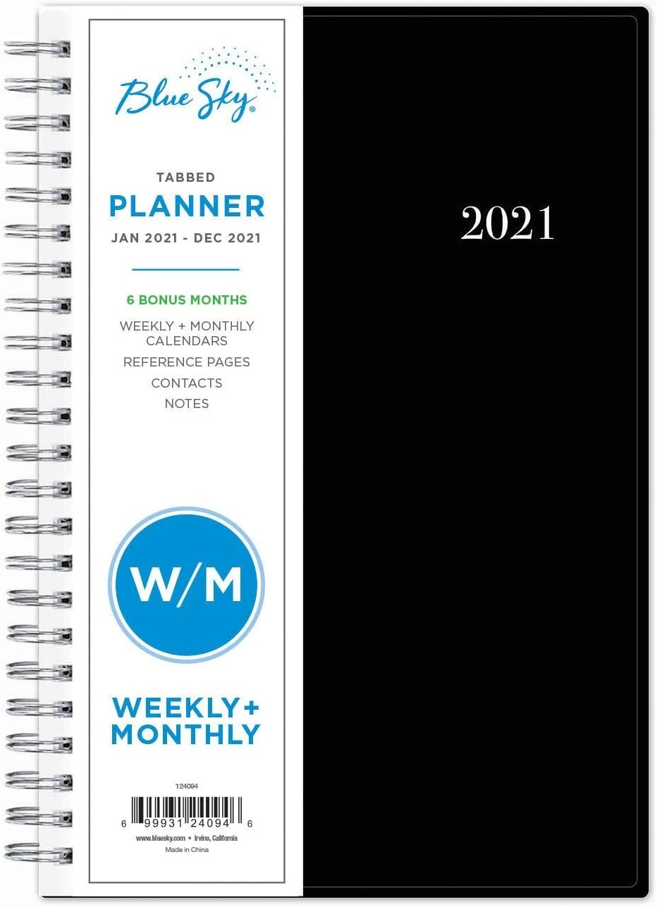 Blue Sky 2021 Planner Organizer Weekly Monthly Calendar Agenda Schedule Book NEW 
