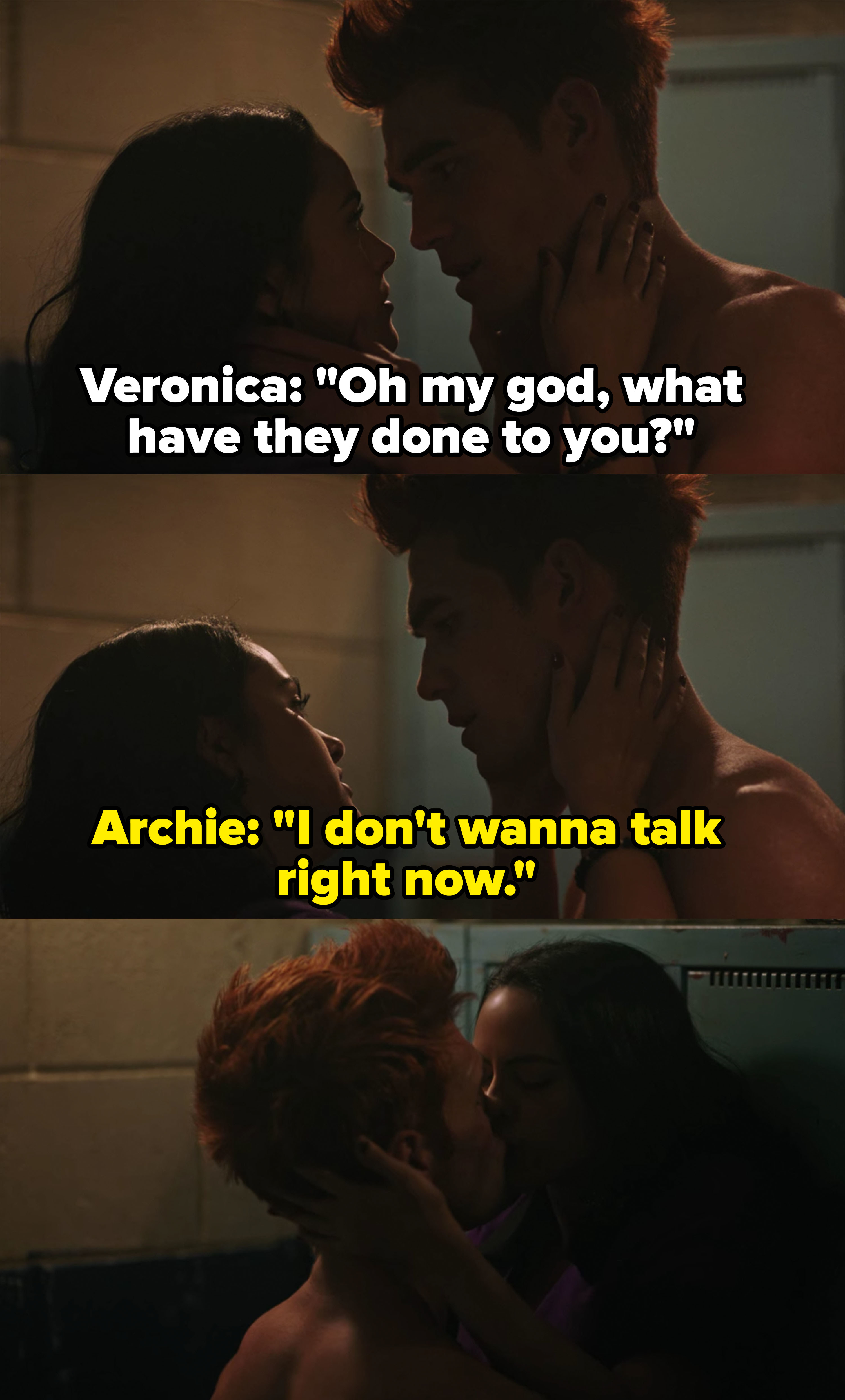 Archie tells Veronica he doesn&#x27;t want to talk and they proceed to have sex in jail