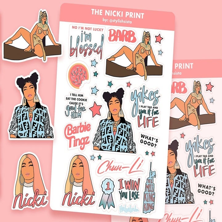sheet of nicki minaj stickers