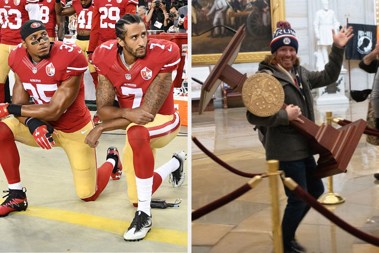 Remember Colin Kaepernick? The Internet Is Pointing Out The Hypocrisy Of His Treatment Vs. The Trump...