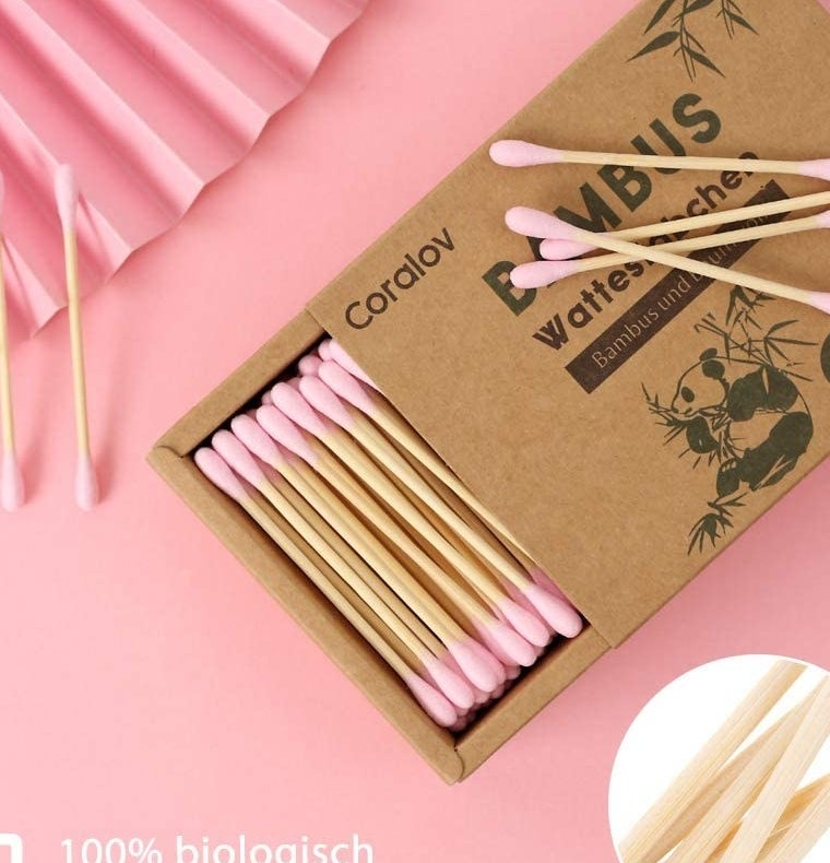 The pack of compostable cotton swabs