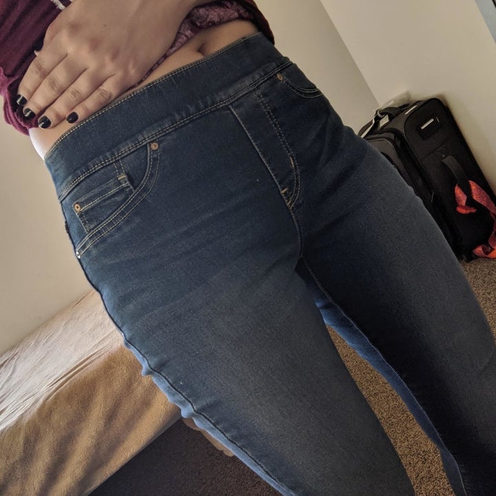 Amazon reviewer wearing Levi Strauss and Co Totally Shaping Jeans