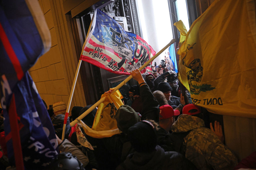 Trump supporters breaking into the Capitol