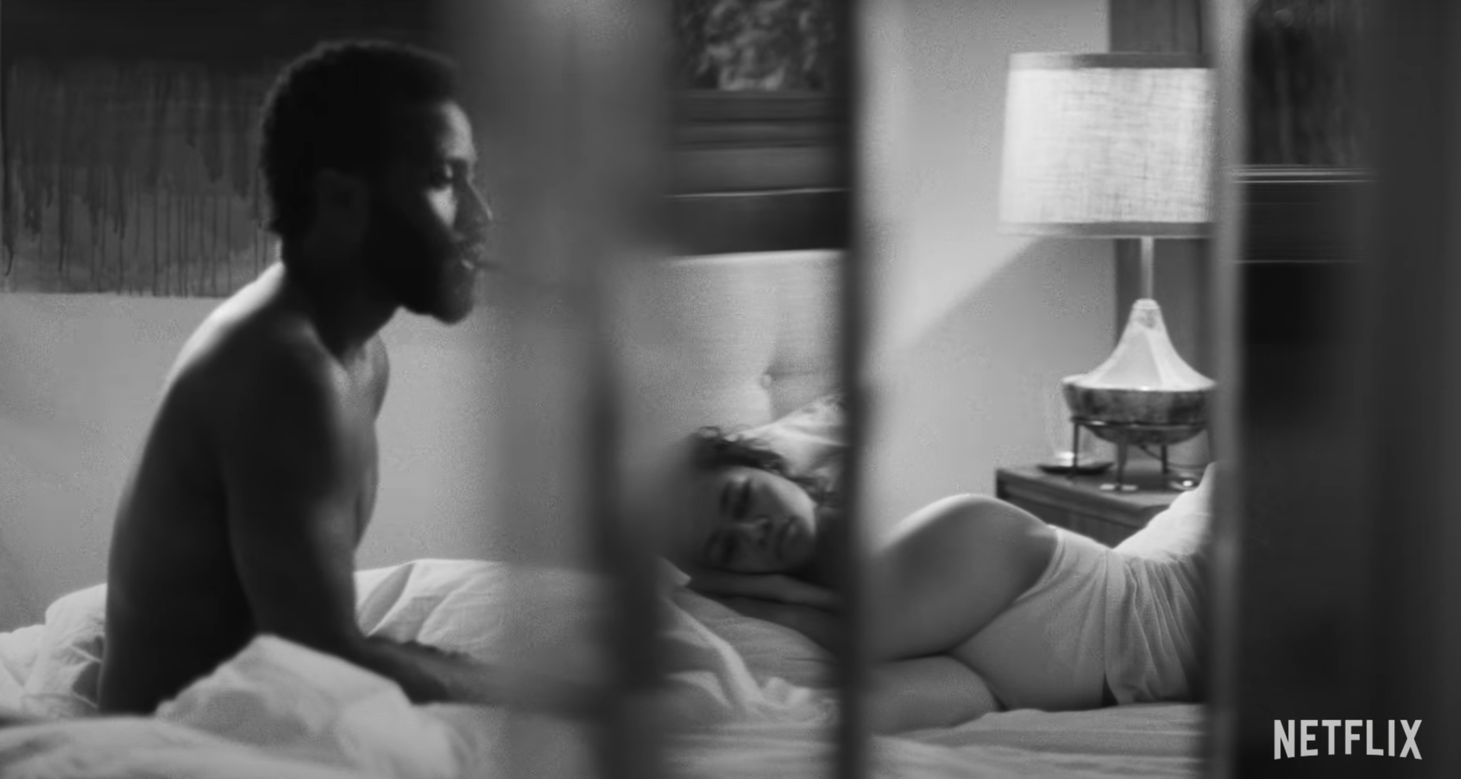 The filmmaker and his girlfriend in a bedroom