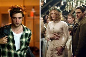 Side by side stills from Remember Me and The Village