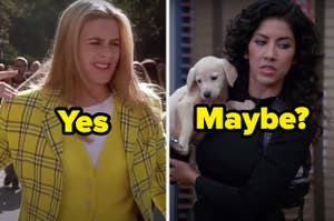 "Yes" written over Cher from "Clueless" and "Maybe question mark" written over Rosa from "Brooklyn Nine-Nine"